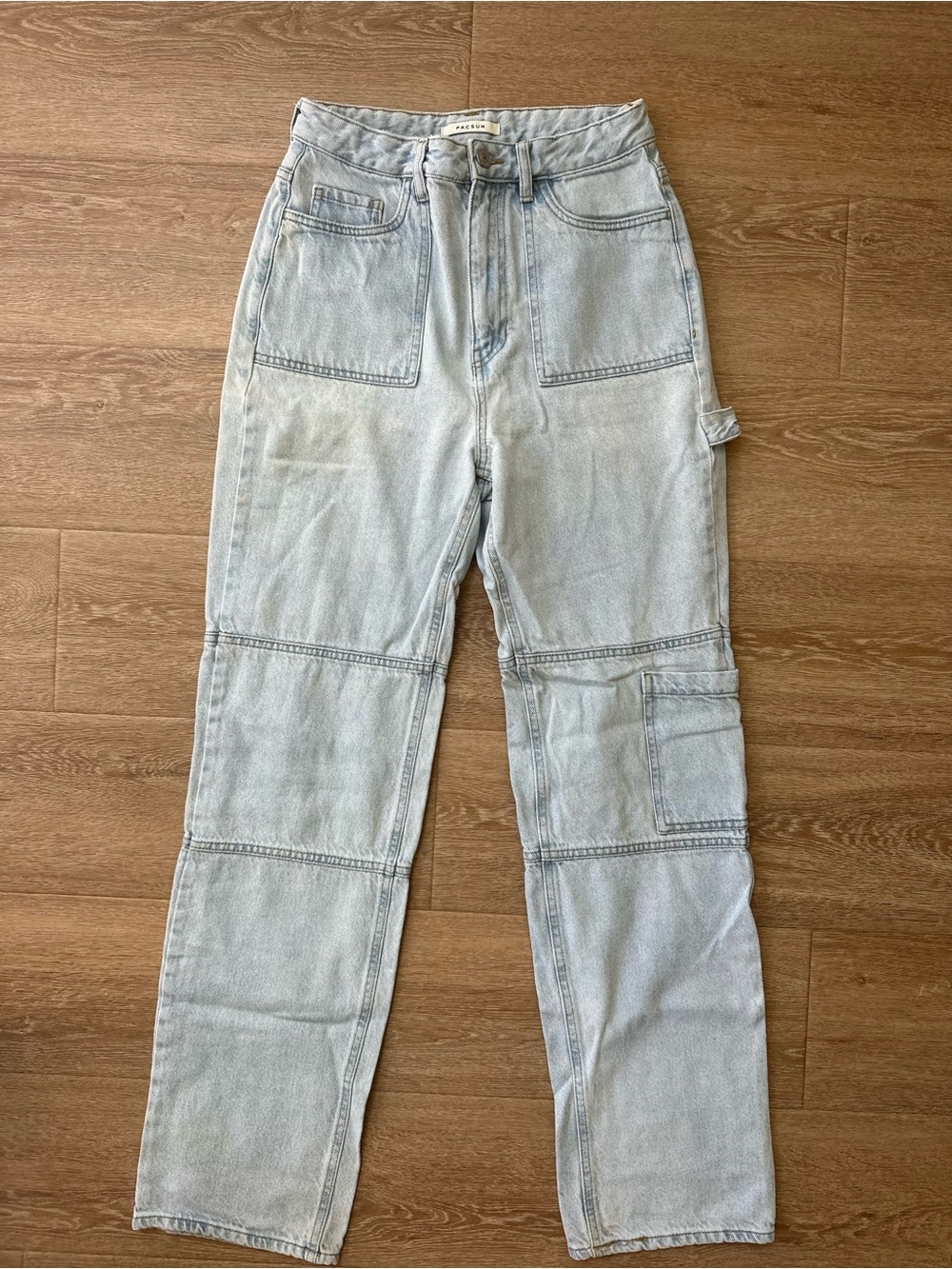 PacSun Women's Light Blue Straight Leg Carpenter Jeans